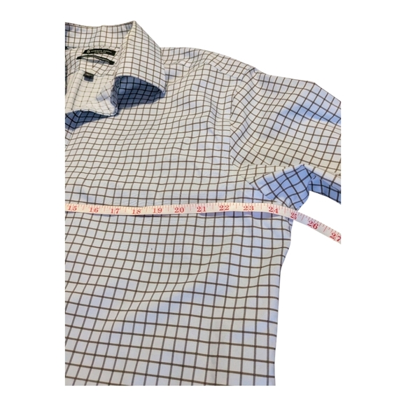 Hudson Room Fitted, Plaid Long Sleeve Shirt, Blue/Grey. 17.5/34 - Picture 8 of 10